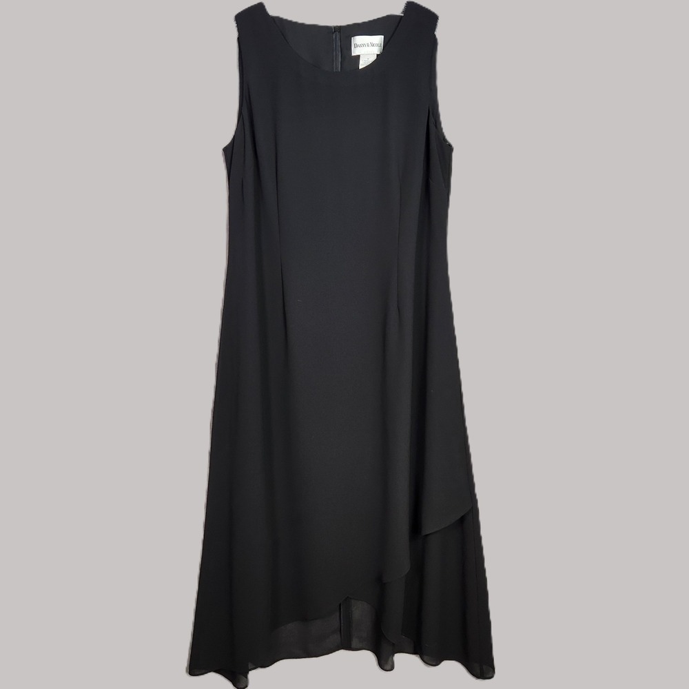 Danny & Nicole Dress Womens 18 Black Sleeveless‎ Maxi High Low Sheer Goth Witchy